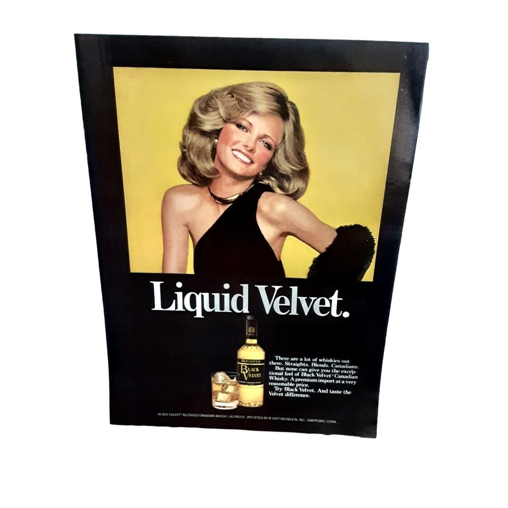 1978 Cheryl Tiegs Black Velvet Girl Original Print Ad Vintage